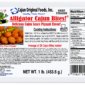 Cajun Original Foods Alligator Boudin Bites box, showing nutrition facts, cooking instructions, and ingredients.
