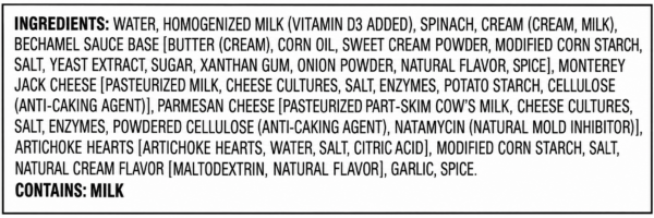 chef john folse spinach and artichoke dip back Ingredient list for Chef John Folse’s spinach and artichoke dip, which contains milk.