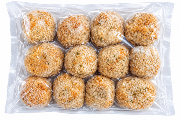comeauxs alligator boudin balls back A vacuum-sealed plastic package containing twelve Comeaux’s alligator boudin balls.