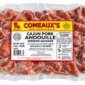 A 5 lb vacuum-sealed bag of sliced Comeaux’s Smoked Andouille Sausage.