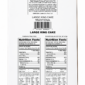 Back label of Cartozzo’s Traditional Cinnamon King Cake packaging with ingredients, nutrition facts, and a barcode.