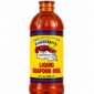 A 16oz bottle of LA Crawfish Co. Liquid Boil with a yellow label featuring a crawfish and a Louisiana map.