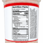 Nutrition facts label on a tub of Rachael’s Seafood Gumbo displaying ingredients and serving information.