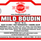 The Best Stop Mild Boudin package label featuring nutritional facts, ingredients, and cooking instructions.