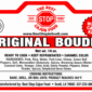 Product label for The Best Stop Original Boudin, detailing nutrition facts, ingredients, and cooking instructions.