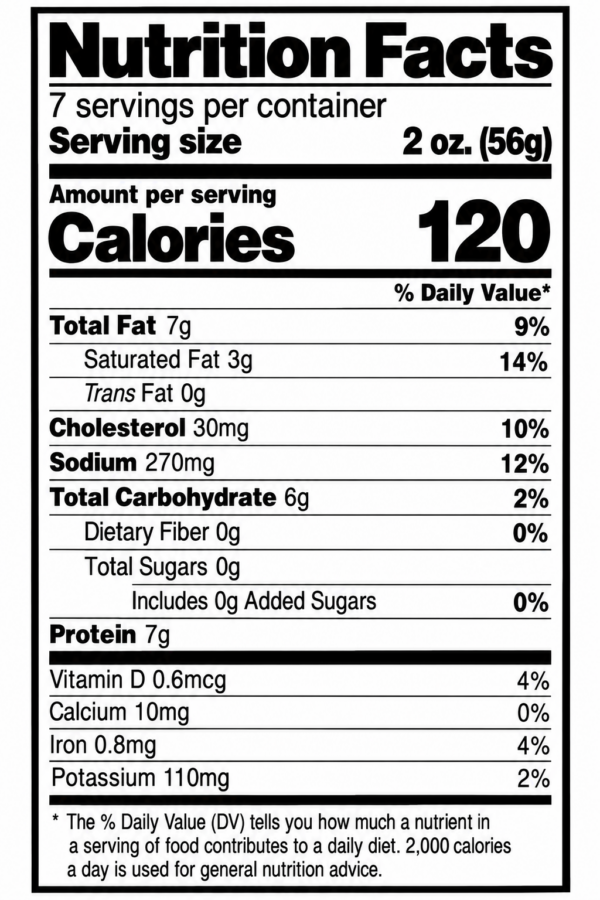 the best stop original boudin nutrition Nutrition facts label for The Best Stop Original Boudin, showing 120 calories per serving.