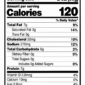 Nutrition facts label for The Best Stop Original Boudin, showing 120 calories per serving.