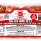 A package of six The Best Stop Smoked Pepper Jack Grillers, featuring raw pork sausages with visible cheese pieces.