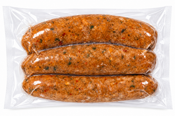 the best stop crawfish boudin back Three links of The Best Stop Crawfish Boudin vacuum-sealed in clear plastic.