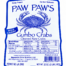 Label for 32oz Anna Marie Gumbo Crabs, featuring a central crab illustration and a nutrition facts panel.