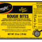 Product label for 1 lb Bougie Bologna Bites, including ingredients, cooking instructions, and safe handling details.