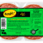 Two slices of 1 lb Bougie Bologna Jalapeno in a plastic package with a green and black label.