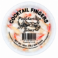 16 oz round plastic container labeled “Pontchartrain Blue Crab Fingers” with visible crab fingers, barcode, and lid details.