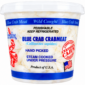Pontchartrain Jumbo Lump Crab Meat 16 oz—wild caught, hand picked, steam cooked in a plastic tub with U.S. flag and seals.