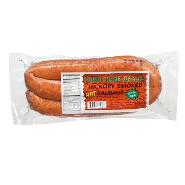 Down Home Meats Down Home Hickory Smoked Pork Sausage - Hot 1.5 LB