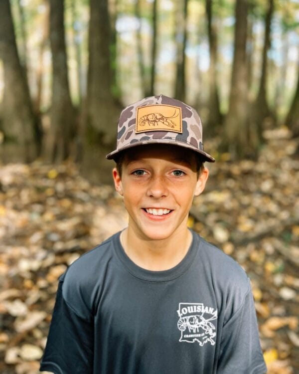 Louisiana Crawfish Company LCC Crawfish Leather Patch Hat Louisiana Crawfish Company LCC Crawfish Leather Patch Hat