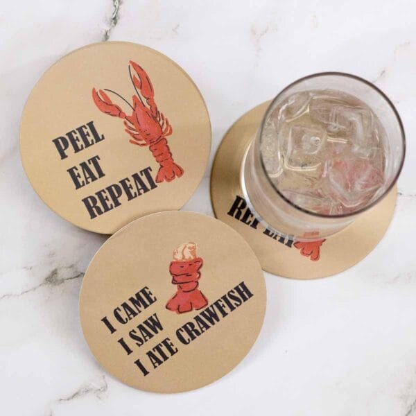 The Royal Standard Crawfish Reversible Paper Coaster Set