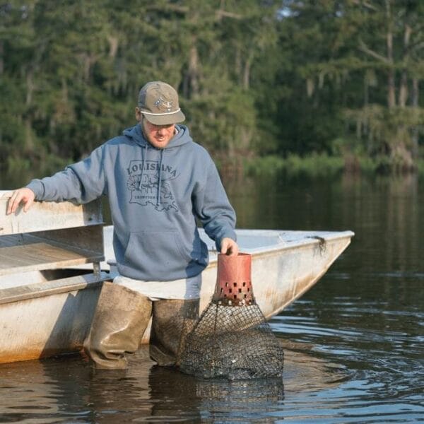 Louisiana Crawfish Company La Crawfish Co. Blue Logo Hoodie