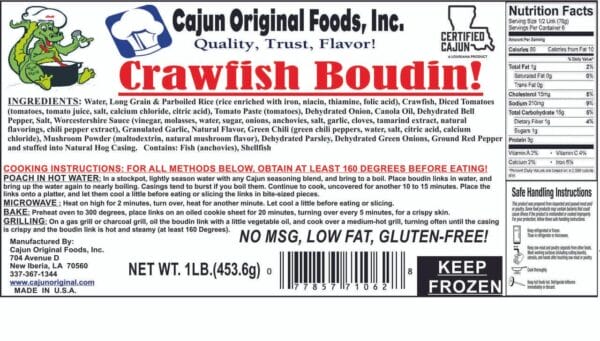 Cajun Original Foods Crawfish Boudin Cajun Original Foods Crawfish Boudin