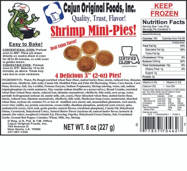 Cajun Original Foods Mini Shrimp Pies Cajun Original Foods Mini Shrimp Pies