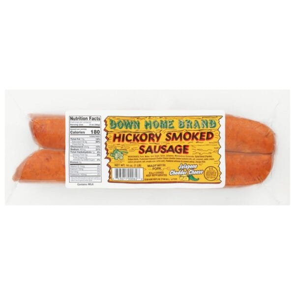 Down Home Meats Hickory Smoked Sausage - Jalapeno Cheddar 1 lb