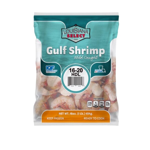 LA Select Headless Gulf Shrimp 16-20 ct 1 LB IQF