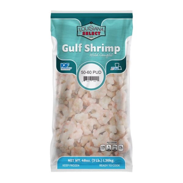 LA Select Peeled Gulf Shrimp 51-60 ct 3 lb IQF
