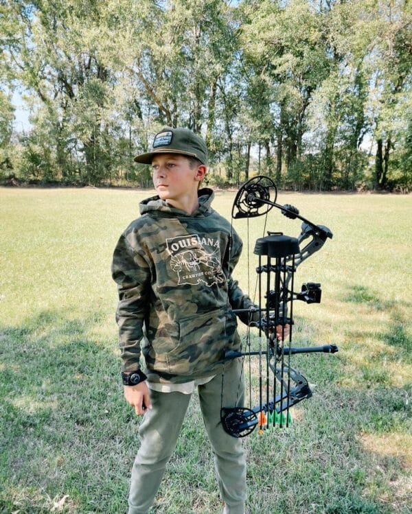 Louisiana Crawfish Company Louisiana Crawfish Co. Camo Logo Hoodie- Youth