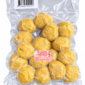 Fourteen golden-brown La Boucherie Boudin Balls (2 lb) in a clear vacuum-sealed bag with a barcode label.