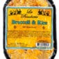 La Boucherie 1 lb frozen Cajun broccoli and rice side dish with visible ingredients and cooking instructions on the packaging.