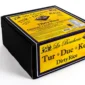 A 15 lb La Boucherie Turducken with dirty rice in a black box, featuring yellow and purple labels.
