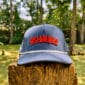 Crawfish Backwards Hat with bold red “CRAWFISH” lettering, a great accessory for Louisiana crawfish fans.