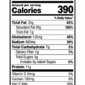 Nutrition facts for Hot Blooded Grilled Oyster Kit (1/2 dozen), showing 390 calories plus fat, sodium, and nutrients.