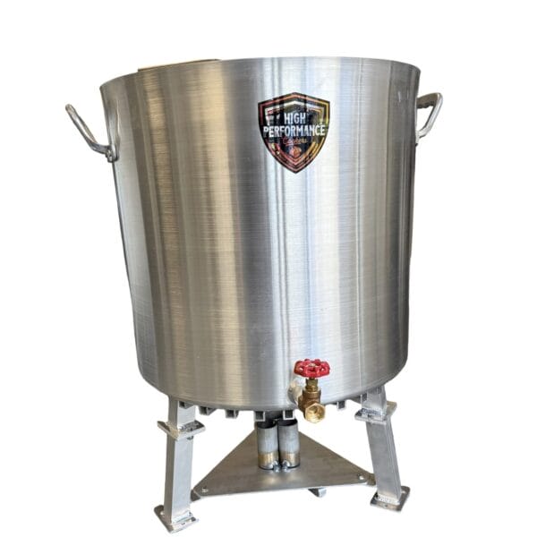 hplegs2__93984.1771533212.1280.1280.jpg 100 Qt High Performance Seafood Cooker with side handles and spigot, perfect for boiling Cajun or Louisiana seafood.