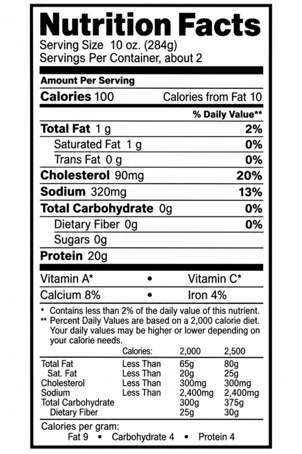 pontchartrain gumbo crabs nutrition 10oz of Pontchartrain Whole Cooked Blue Crabs: 100 calories, 1g fat, 90mg cholesterol, 320mg sodium, and 20g protein.