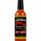 Louisiana Crawfish Co. hot sauce bottle with a black label, red crawfish illustration, and yellow trim.
