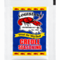 Packet of LA Crawfish Co Creole Seasoning featuring crawfish art, a Louisiana outline, and a bold red, blue, and yellow design.